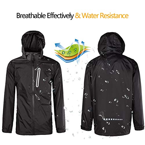 ZITY Mens Rain Jacket & Trouser Suit Black X-Large