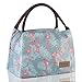 Buringer Reusable Insulated Lunch Bag Cooler Tote Box Meal Prep for Men & Women Work Picnic or Travel （Blue Flamingos）