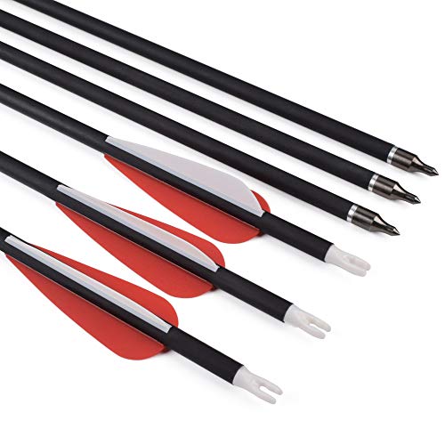 Szeo Archery Arrows 30 inch Carbon Practice Hunting and Target Arrows for Compound Recurve Traditional Bow with Removable Tips (Pack of 12)