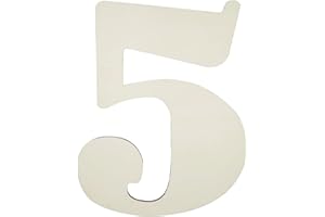 SMANTA 12 Inch Large Unfinished Wood Number, Paintable Unfinished Blank Wooden Numbers Board Unfinished Wood Slices for Birthday Wedding Graduate Party Wall Hang Decor - 5