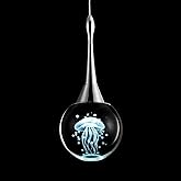 CHYING Pendant Lights Kitchen Island Chrome Modern LED Pendant Light Globe Jellyfish Pendant Lighting Mini Crystal Hanging Li