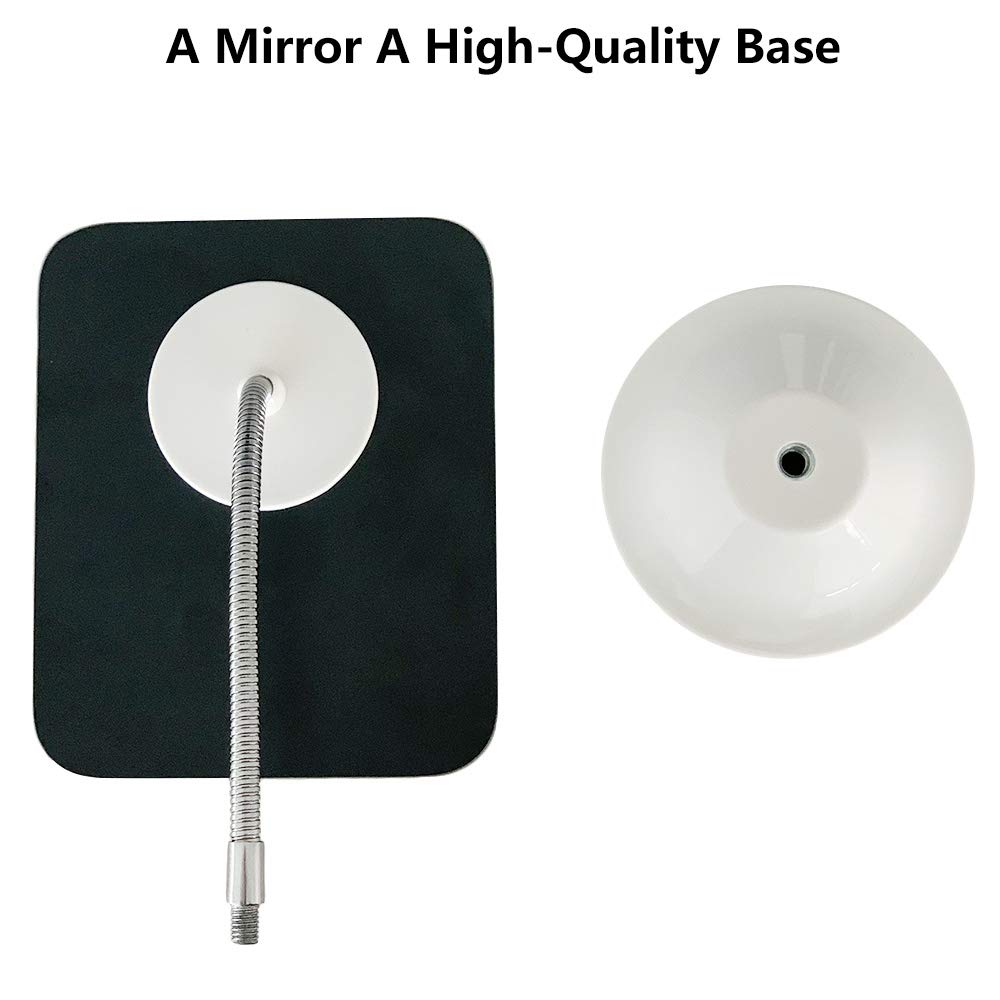 YEAKE Adjustable Flexible Gooseneck Makeup Mirror, 360°Rotation Folding Portable Desk Vanity Mirror with Stand Shower Shaving Cosmetic Mirror Square : Beauty