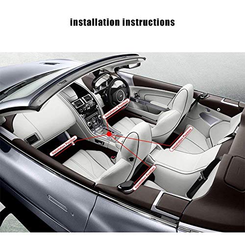 Interior Car LED Strip Light, Xiphoer Multi-Color RGB 4pcs 48 LEDs Underdash Foot Lighting Kit. Sound Active Function and Wireless Remote Control. DC 5V, Smart USB Port