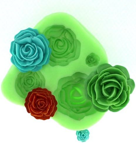 Great Chance 4 Cavities Flowers Silicone Fondant Sugar Craft Mold