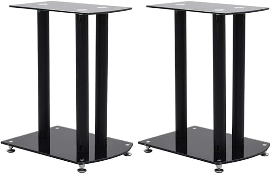 monoprice glass floor speaker stands