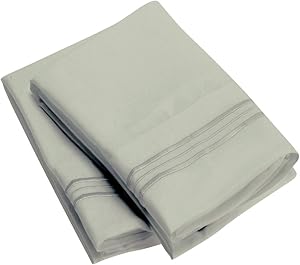 Mellanni Luxury Pillowcase Set - Brushed Microfiber 1800 Bedding - Wrinkle, Fade, Stain Resistant - Hypoallergenic (Set of 2 King Size, Spa Mint)