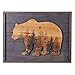 NIKKY HOME Cute Bear in The Forest Woodland Decorative Wood Framed Wall Art Prints Cabin Decor, 16
