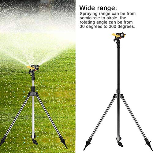 Dewin Tripod Irrigation Sprinkler - Stainless Steel Tripod Water Irrigation Tool, Plastic Sprinkler Auto System, Garden Lawn Supplies