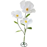 Jxcnkiy 3Pcs Giant Artificial Flowers 3D Decorations Flower with Stand Base, Indoor Outdoor Art Home Decorative for Wedding Reception Arrangement Birthday Party Bridal Shower Baby Shower (White)