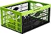 CleverMade CleverCrates 32 Liter Collapsible Storage Bin/Container: Grated Wall Utility Basket/Tote, Kiwi Green