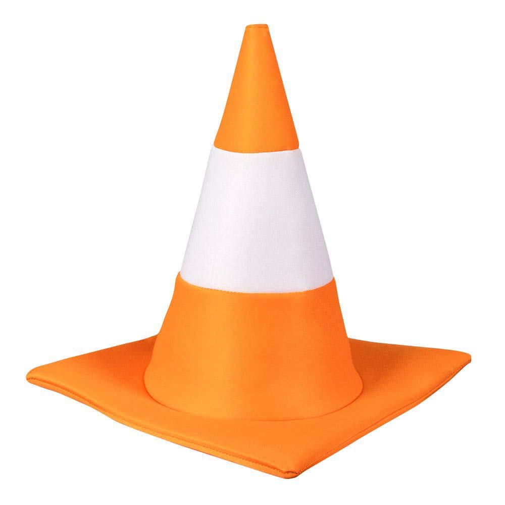 Boland Traffic Cone Hat – Funny Orange and White Party Headpiece for Adults – Carnival, Fancy Dress, Stag Do & Theme Party Costume Accessory