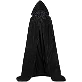 GOLDSTITCH Cape Costume Full Length Deluxe Hooded Cloak Long Velvet Cape for Halloween Cosplay Costumes