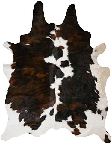 RODEO Dark Tricolor Cowhide Rug Size Large