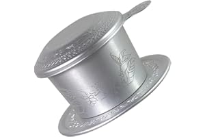 RUNROTOO Vietnamese Coffee Dripper Set Vintage Pattern Portable Coffee Filter Cup for Outdoor Brewing