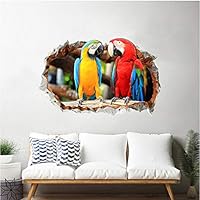 qzheng Parrot Couple Wall Sticker Living Room Bedroom Children