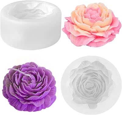 Baanfly 3D Peony Honeycomb Candle Mould Silicone for Soap & Baking