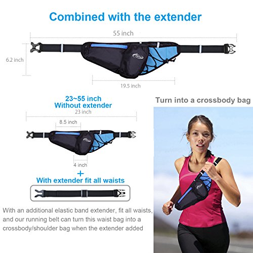Hydration Running Belt by AIHOLES - Holds all iPhones Plus Accessories - with Expandable Water Bottle holder - Fits Large Water Bottle (Bottle Not Included) - Thumbnail 5