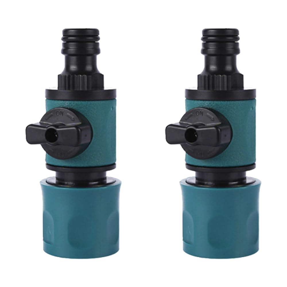 JIARIENBAO 2 Pcs Quick Release in Line Shut Off Valve Matching Hose End Quick Connectors Garden Hose Quick Connector Set for Join Garden Hose Pipe Tube
