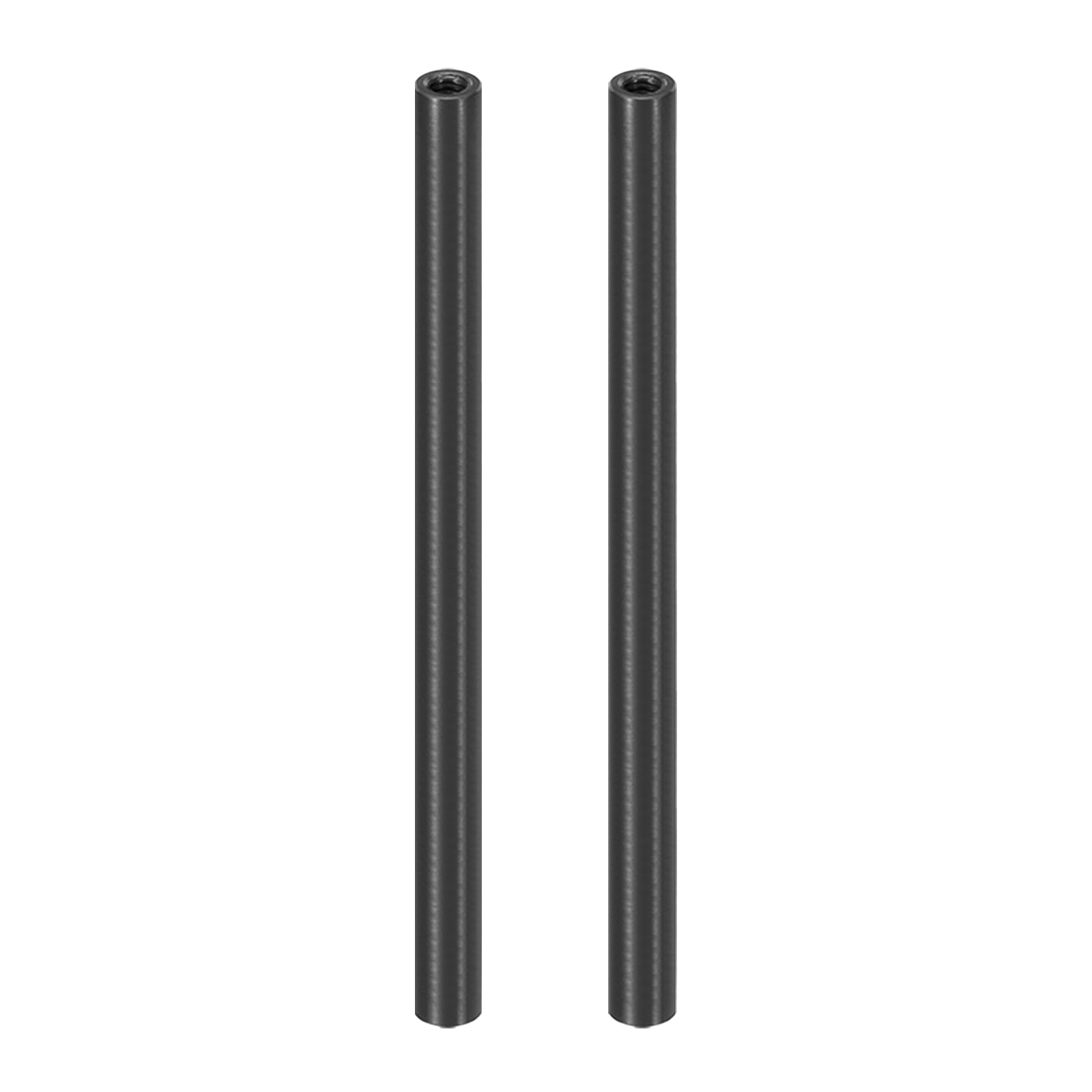 PATIKIL 2pcs M3 Metal Threaded Standoff Spacer Nuts, Round Aluminum Spacers Female Coupling Screws, 1/8" ID x 3/16" OD, Black, (90mm L) — image 1