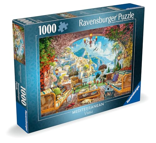 Ravensburger - Puzzle 1000 pieces Mediterranean view | Puzzles for adults and children 70 x 50 cm | Gift for adults and children from 14 years and over