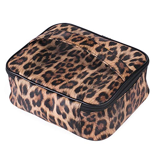OXYTRA Travel Makeup Bag Leopard Print PU Leather Cosmetic Bag Organizer for Women- Portable Multifunction Toiletry Bags with Adjustable Dividers (Leopard Print) 7 OXYTRA Travel Makeup Bag Leopard Print PU Leather Cosmetic Bag Organizer for Women- Portable Multifunction Toiletry Bags with Adjustable Dividers (Leopard Print)