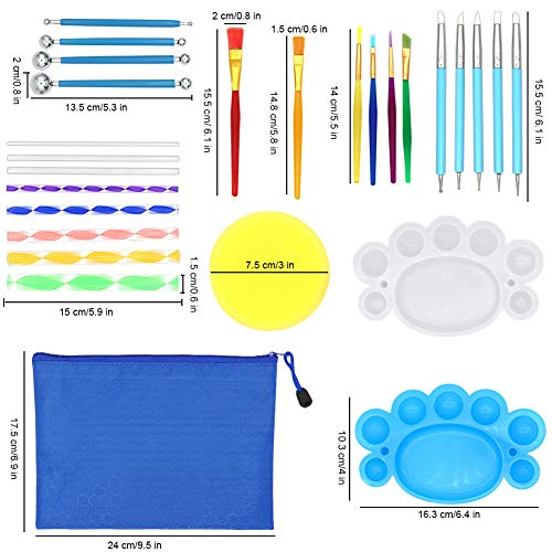 Mandala Dotting Tools, Angela&Alex Mandala Painting Tool Kits Brushes Paint Tray for Painting Rocks Coloring Drawing and Drafting Art Supplies - Thumbnail 5