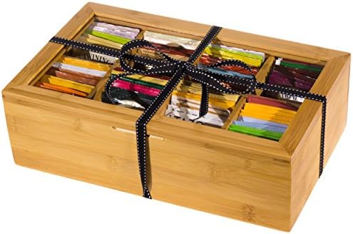 Plenty 4 You Tea Bag Variety Set 80 Count with 20 Honey Sticks Chai Tea in Bamboo Tea Chest