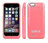 SGRICE® External Protective Battery Case for iphone 6(4.7),sgrice 3500mAh Extended power Case Back Up Power Bank for iPhone 6 Back Up (iOS 7 or above Compatible) , iPhone 6 Charger Case / iPhone 6 Charging Case Extended iPhone Charger Backup Power Bank Battery Pack Cover Cases Fit with Any Version of Apple iPhone 6 4.7 iPhone 6 Battery Pack / iPhone 6 Power Case / iPhone 6 USB Juice Bank / iPhone 6 Battery Charger Lightning Charging Port, Kick Stand, Slim Fit Slider Design (pink)