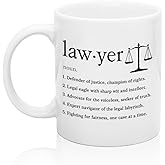 XQLZY Lawyer Definition Coffee Mug, Funny Lawyers Coffee Cup, Birthday Gifts for Attorney Future Lawyer Assistant, New Job Present for Colleagues Friends Sister