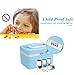EVERTOP Medicine Cabinet with Coded Lock and Divided Compartments, Cyan