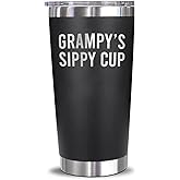 Yanashop88 Grampy's Sippy Cup Travel Mug Tumbler - Grampy Tumbler - Funny Father's Day Birthday Christmas Gifts For Grampy - New Grampy Tumbler - Gifts From Son Daughter