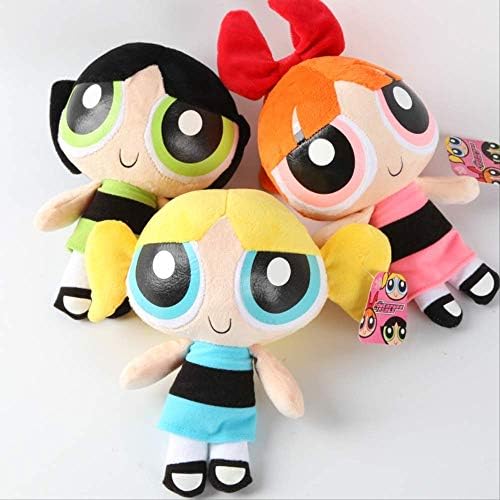 LYNQING 20 cm The Powerpuff Girls Plush Doll Bubbles Blossom Buttercup Stuffed Toys