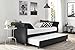 DHP Sophia Upholstered Daybed/Sofa Bed with Trundle, Twin Size Frame, Grey