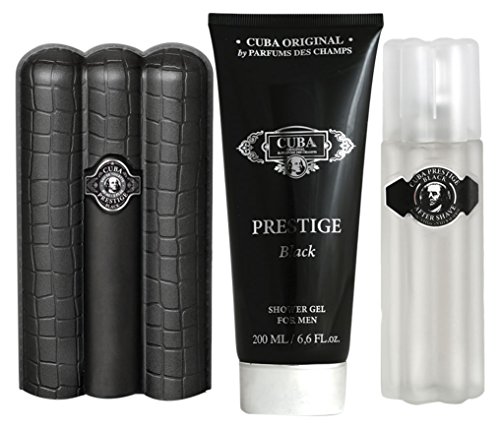 Cuba Prestige Black Parfums Des Champs for Men, 3 Count