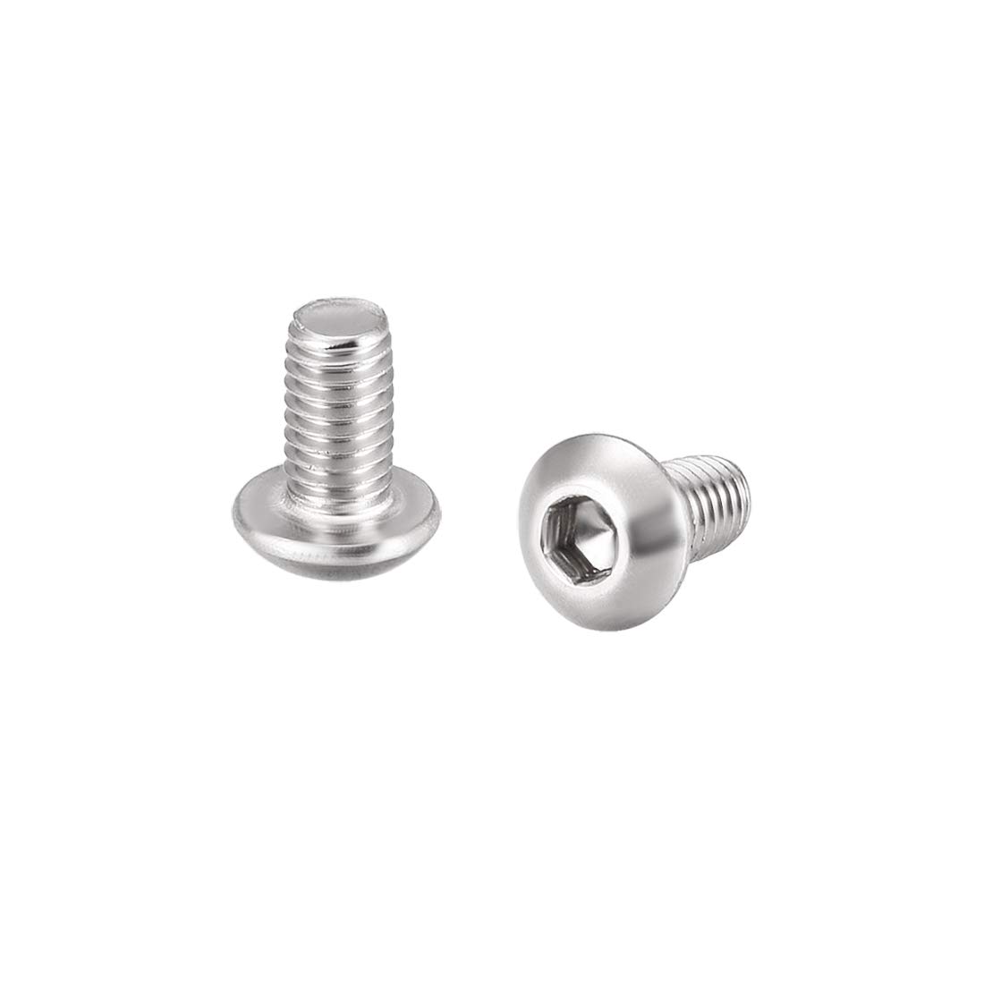 sourcing map M3x6mm Machine Screws Hex Socket Round Head Screw 304 Stainless Steel Fasteners Bolts 100pcs