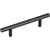 Amerock 3-3/4" Bar Pulls Matte Black Drawer Pull | 3-3/4 inch (96mm) Center-to-Center Mounting Distance and 6-1/8 inches Overall Length, Durable Carbon Steel Cabinet Hardware