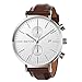 June & Ed Men's Wrist Watch Leather Band Casual Classic Quartz Watch with Sapphire Crystal Dial Window and Date / Chronograph / Waterproof Function - W0020