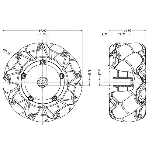 4 Hardness+Plastic+Mecanum+Omni+Directional+Rasbperry