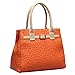 Hynes Victory Ostrich Top Handle Handbag (Orange)