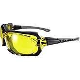 Birdz Eyewear Gasket Safety Padded Motorcycle Sport Sunglasses Grey with Clear Lens