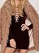 Clothink Women Velvet Plunge Front Lattice Detail Plain Bodycon Dress