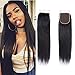 Unprocessed Brazillian Virgin Hair Straight Lace Closure size 4x4 100% Human Hair Li Queen Top Lace Closure Free Part 1B# Color 16 inch