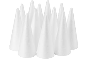 YURN Craft 12 Pack Foam Cones for Crafts, Foam Trees Cones, 2.16×4.29 in Cones Shaped Foam for Christmas Decorations, Gnomes, and DIY Art Projects.
