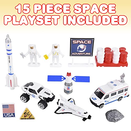 ArtCreativity 15 PieceDiecastSpace Play Set, Space Toys for Kids with