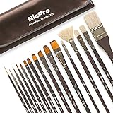 Nicpro Professional Paint Brushes for Acrylic