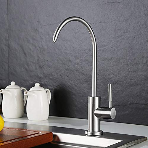 ESOW Kitchen Water Filter Faucet, 100% Lead-Free Drinking Water Faucet Fits Most Reverse Osmosis Units or Water Filtration System in Non-Air Gap, Stainless Steel 304 Body Brushed Nickel Finish