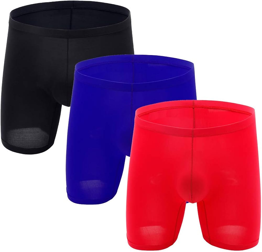 ADAHOP Men's Ice Silk Boxer Briefs Pants Wear Resistant Leisure Sports