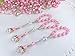 San Joaquin Creations 25 Pc Pink Color Baptism Favors with Angels Mini Rosaries Gold Plated Acrylic Beads/Recuerditos De Bautismo/Christening Favors/Decenarios/Decades/Finger Rosaries