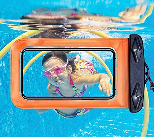 Egchi Waterproof Case 3 Pack Universal Waterproof Phone Pouch Cell Phone Dry Bag for iPhone Series Samsung Galaxy Note HTC LG Sony Nokia - up to 6 inch (Blue&Green&Orange)