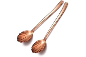 2 Piece Copper Sugar Spoon, Stainless Steel Sugar Spoon, Serving Utensil, Serving Server, Dishwasher Safe